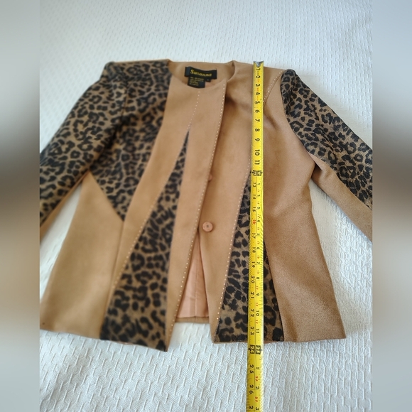 Susanna  Tan and Black Blazer Set with Leopard Print Size 8 - Picture 5 of 9